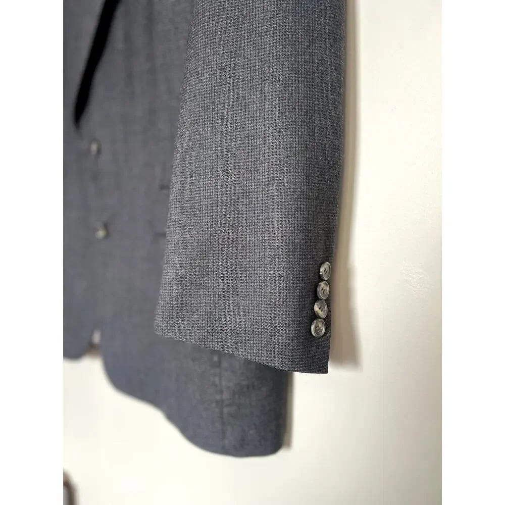 Vintage Christian Dior Monsieur Charcoal Gray Wool Men's Blazer Size 46L